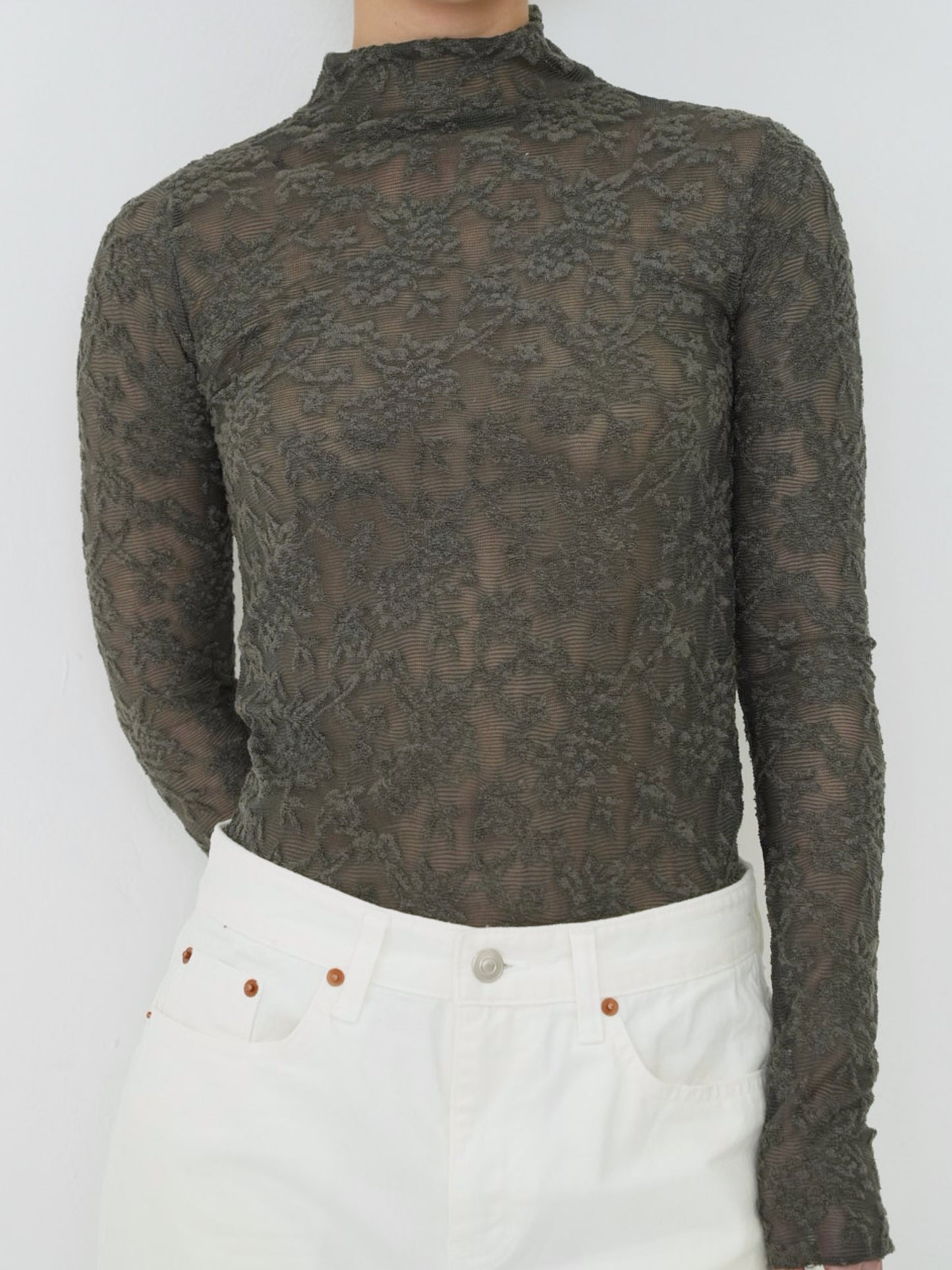 lace turtleneck top