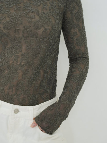 lace turtleneck top