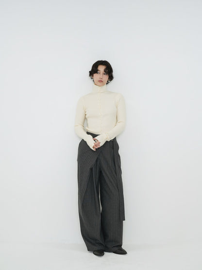 pinstripe wrap pants