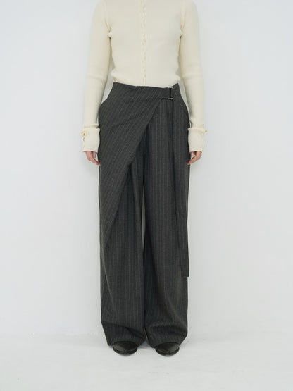 pinstripe wrap pants