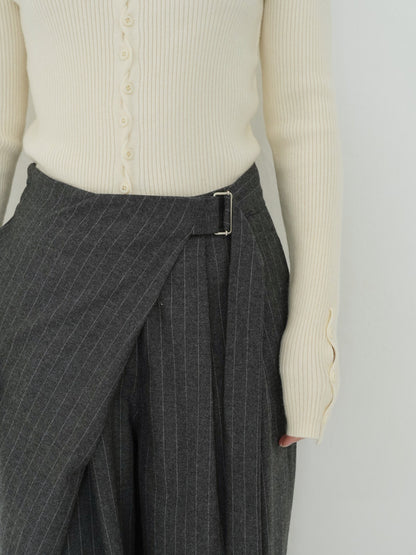 pinstripe wrap pants
