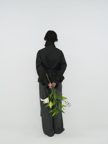 pinstripe wrap pants