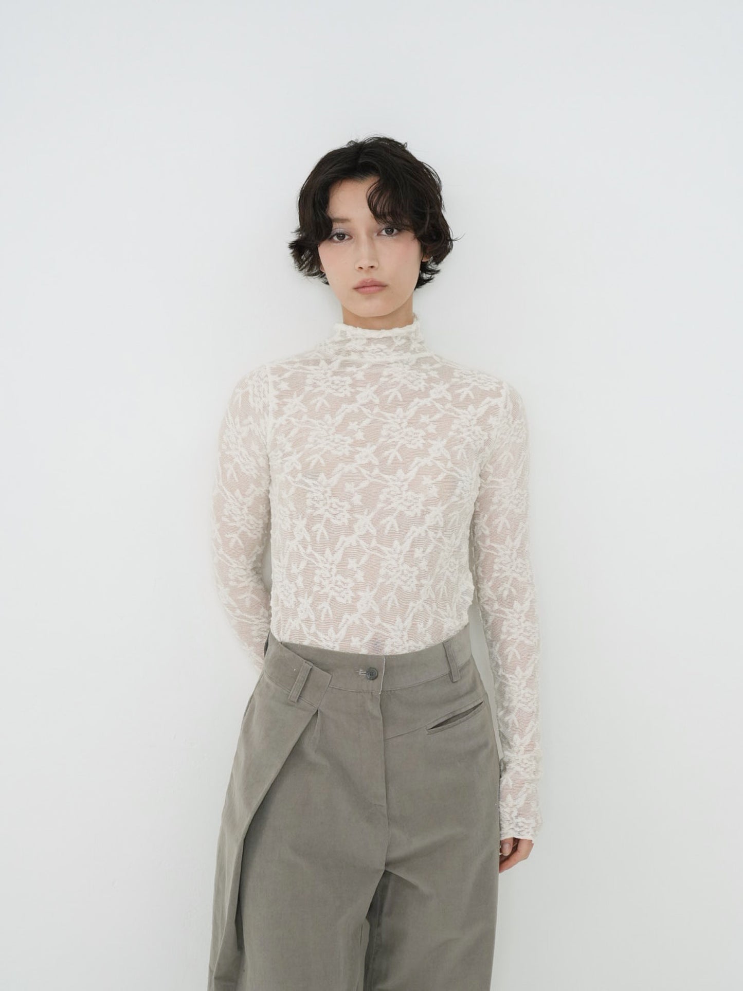 lace turtleneck top