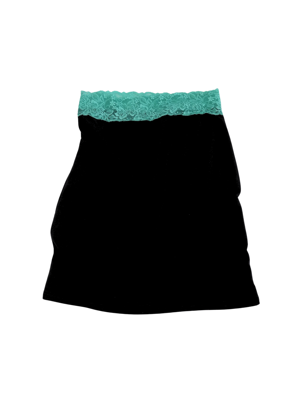 contrast lace midi skirt