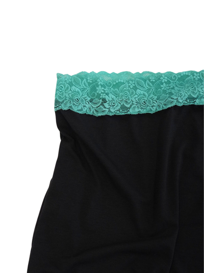contrast lace midi skirt