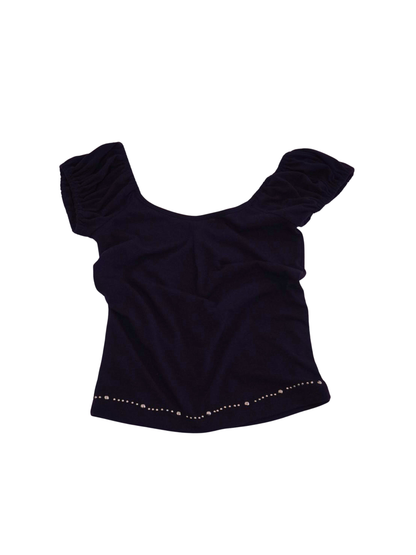 studded hem tops