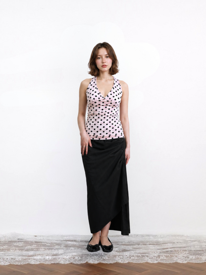 stripe gather skirt