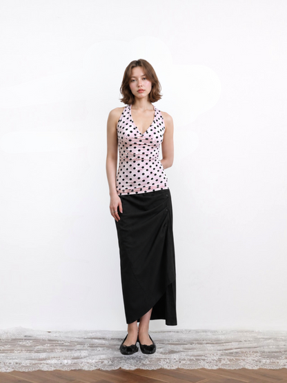 stripe gather skirt