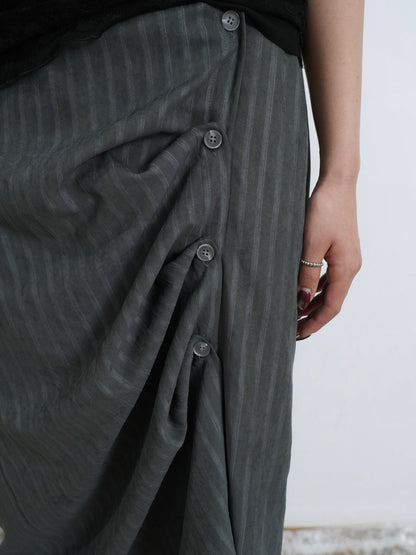 stripe gather skirt