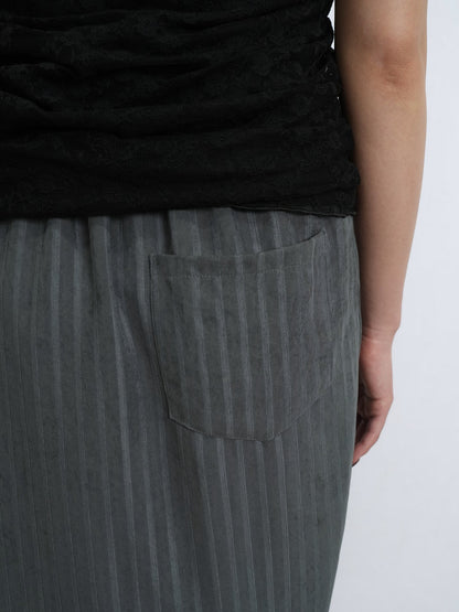 stripe gather skirt