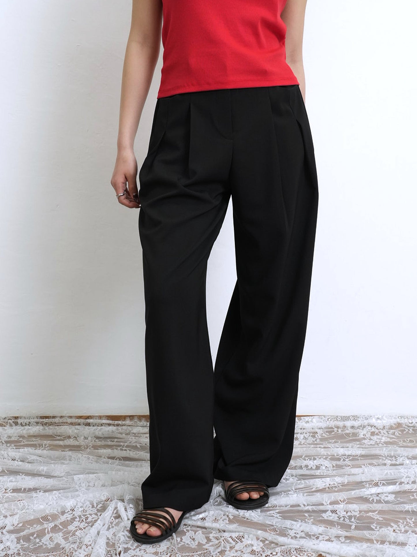 double tuck slacks