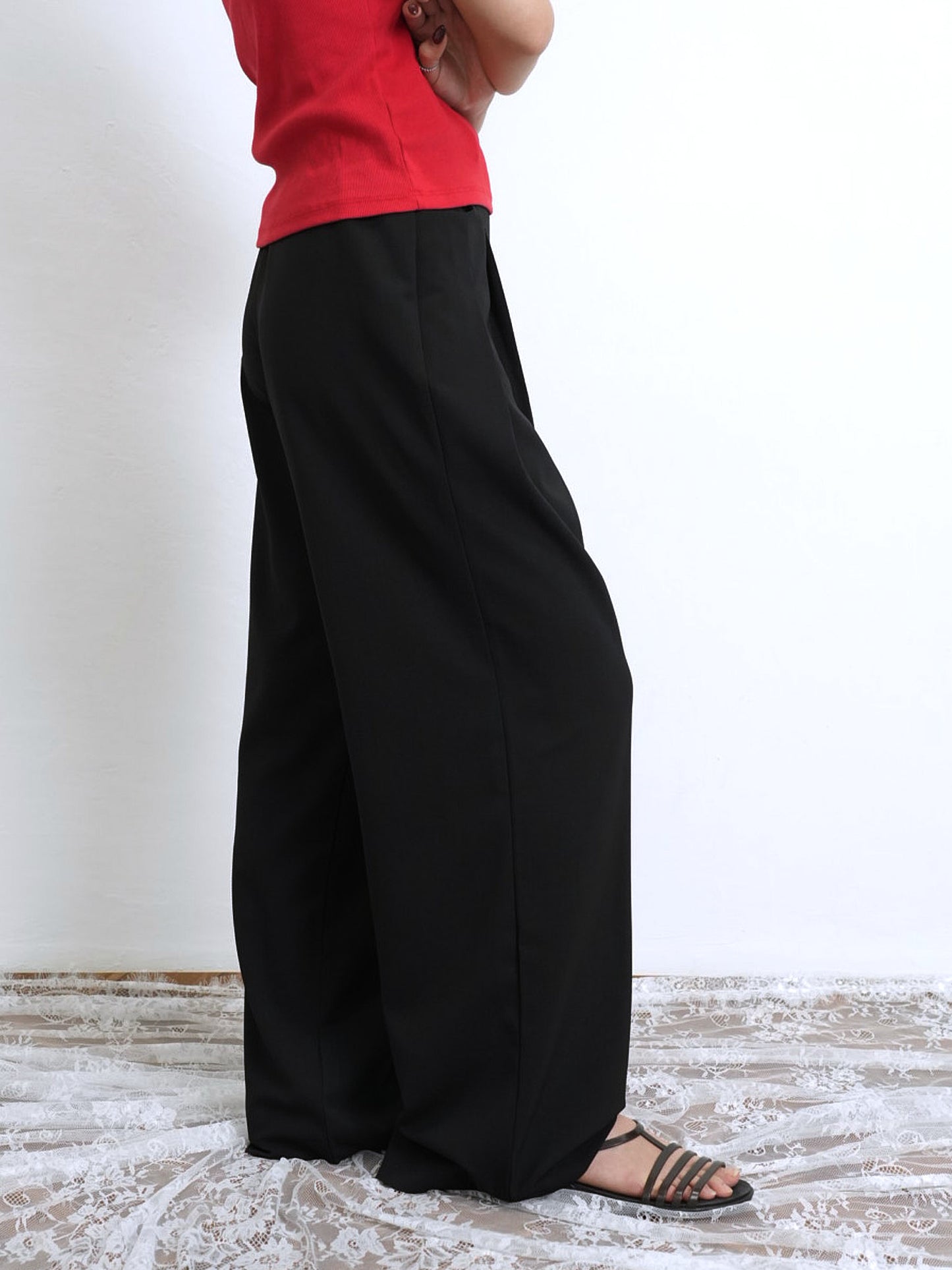 double tuck slacks