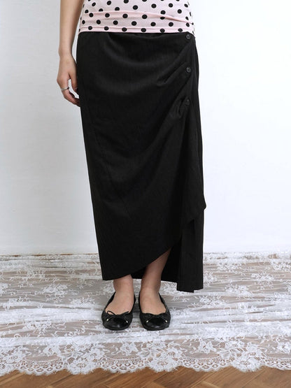 stripe gather skirt