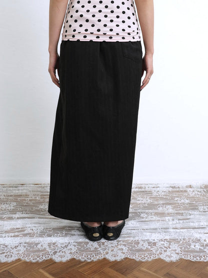 stripe gather skirt