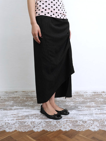 stripe gather skirt