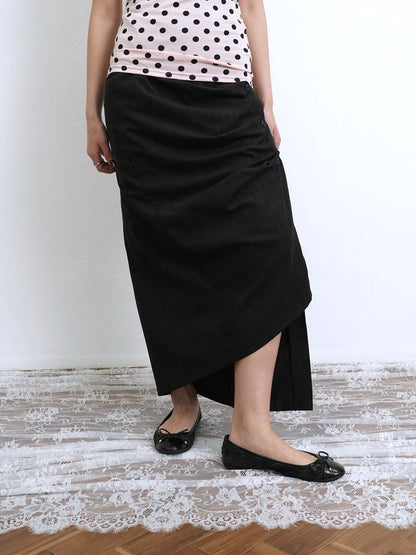 stripe gather skirt