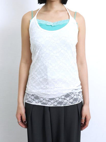 flower lace halterneck