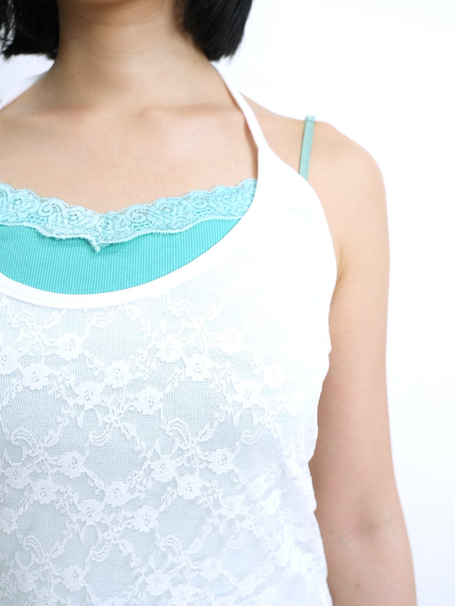flower lace halterneck